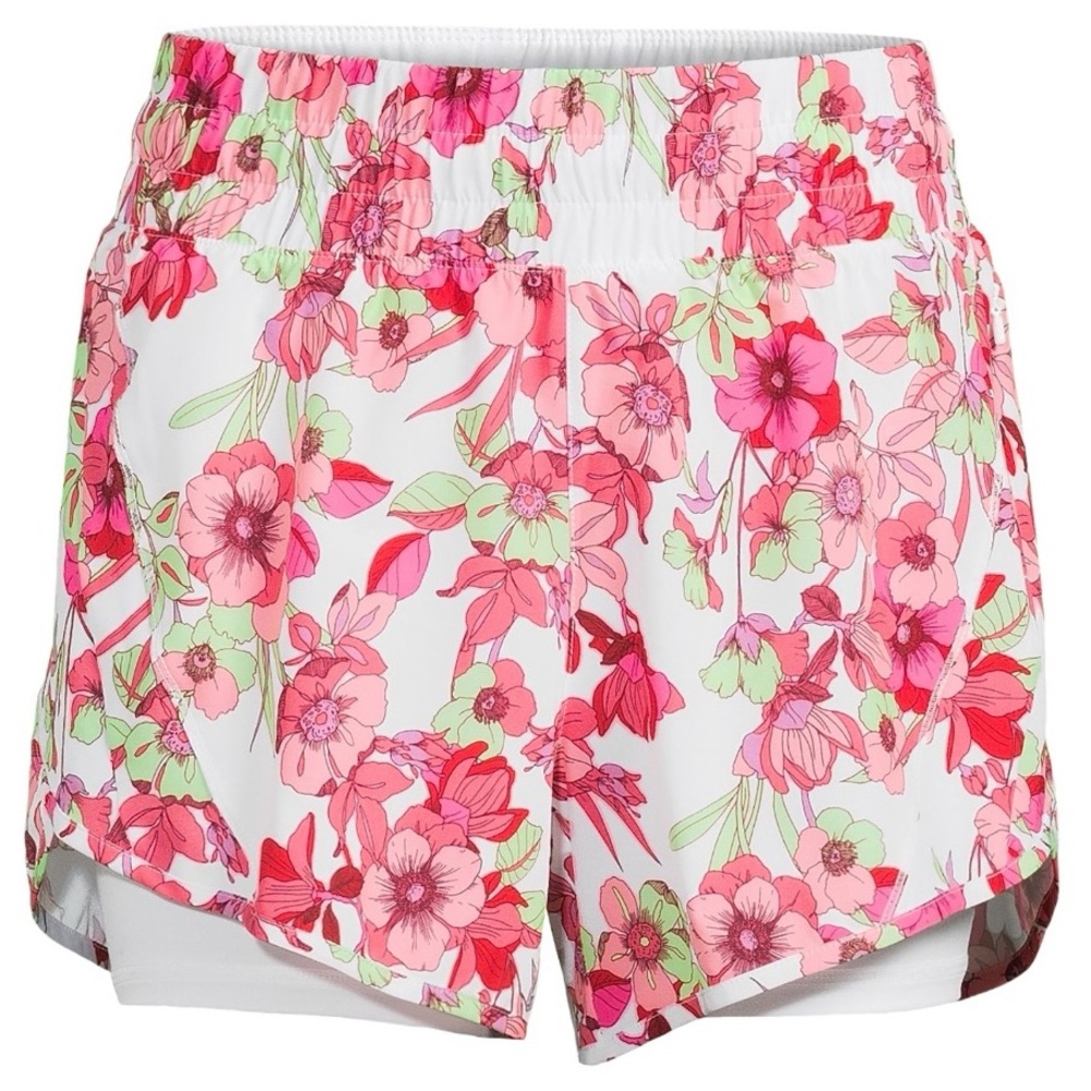 Avia Women's Running Shorts with Bike Liner, Fresh Floral